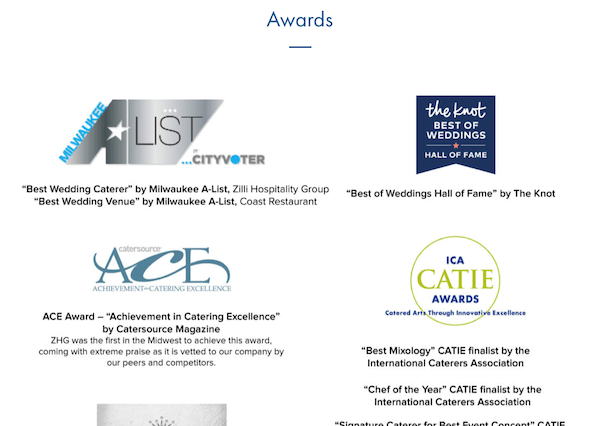 Four awards logos