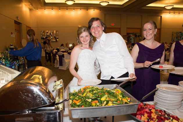 A Beautiful Wedding Dinner with bride and groom