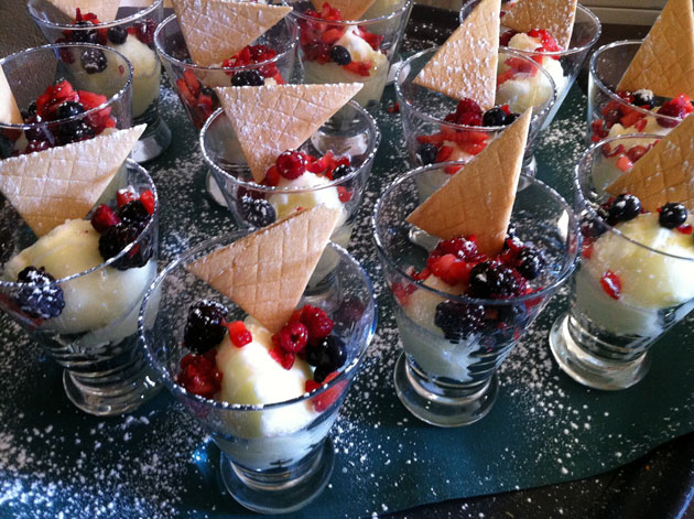 dessert cups with fruit