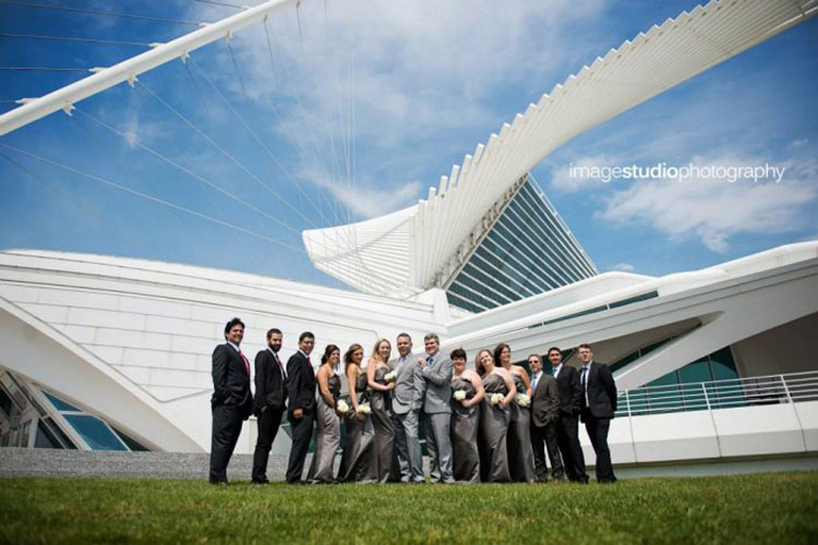 Wedding Couple and Party in Milwaukee Wedding