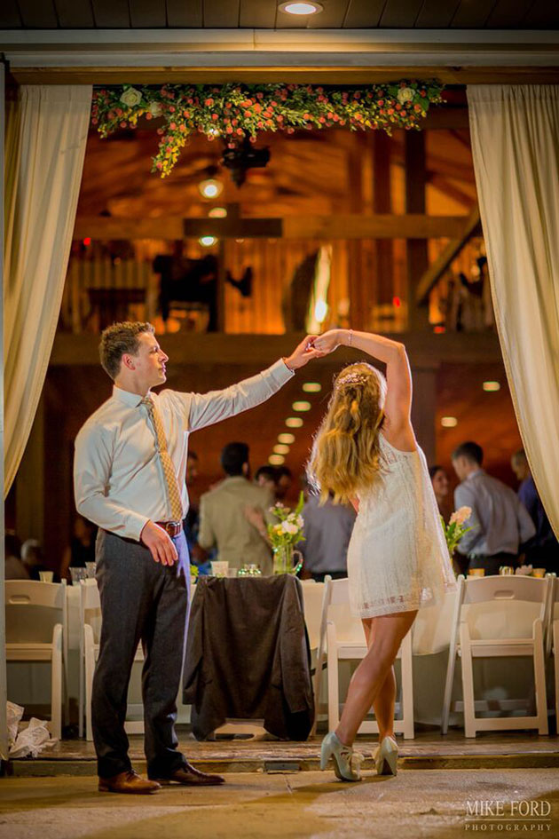 Dancing in Rustic Wedding Decor