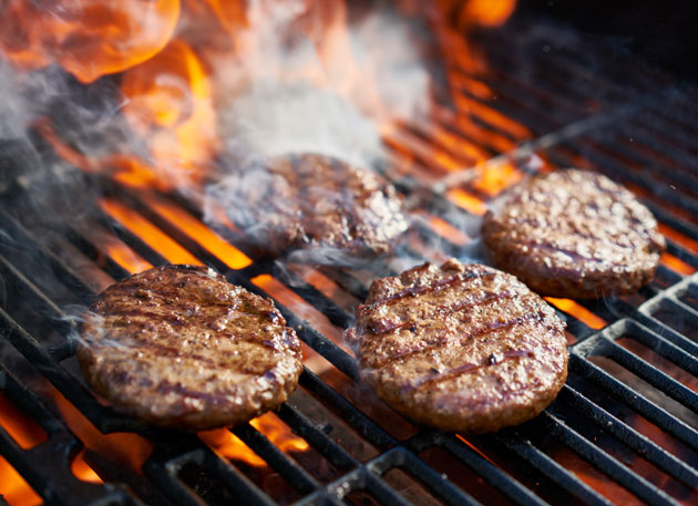 Burgers on the grill
