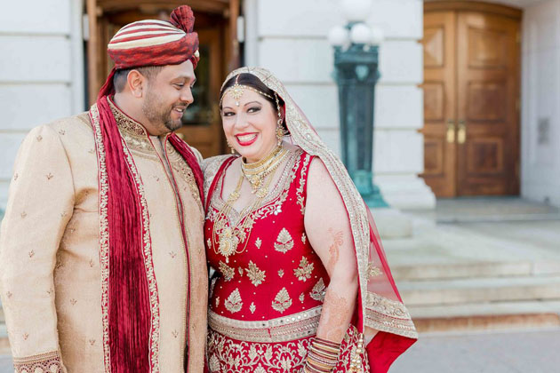 Happy Bride and Groom Couple Wedding