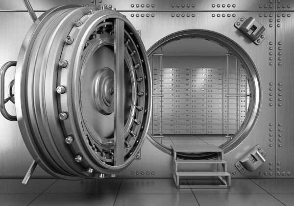 Open bank vault