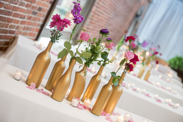 Wine Bottle Wedding Centerpiece Decor