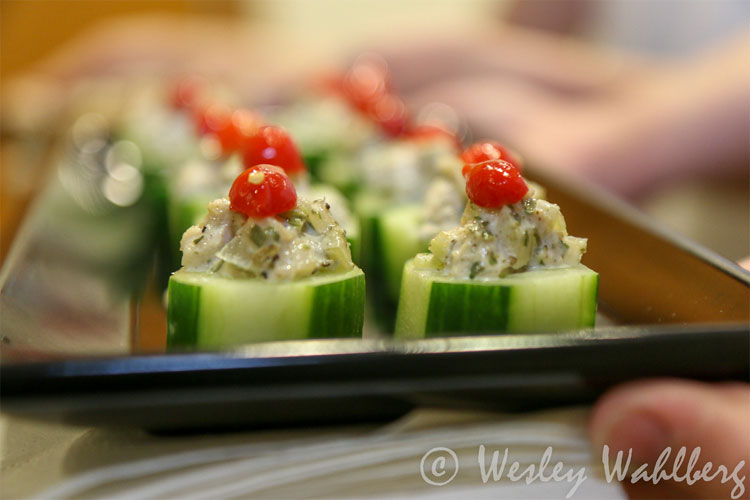 Tarragon Chicken Salad, Cucumber Cup Appetizer