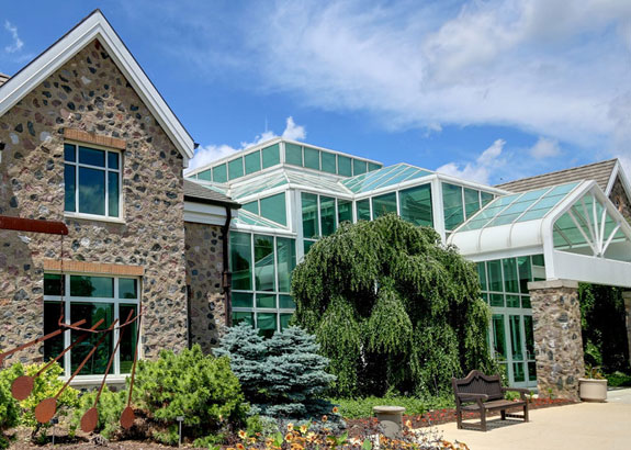 Outside view of Boerner Botanical Gardens.