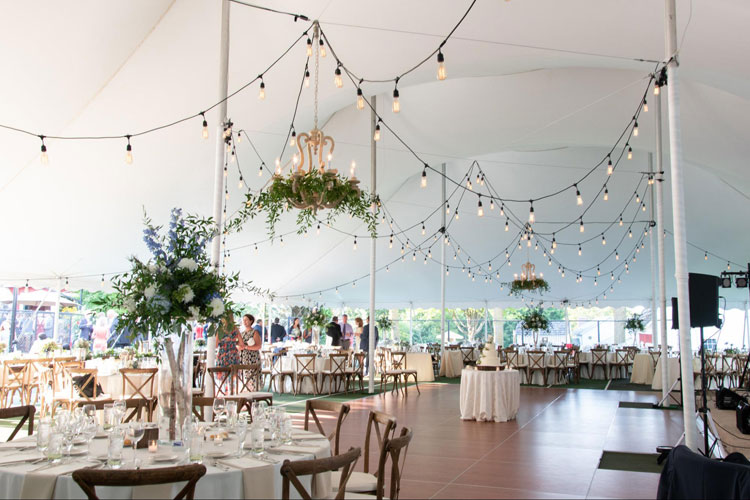 Beautiful Outdoor Tented Wedding with String Lights