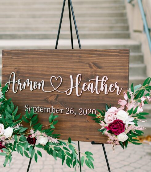 Wedding sign for Heather & Armon Wedding at Zilli Lake & Gardens September 26th, 2020.