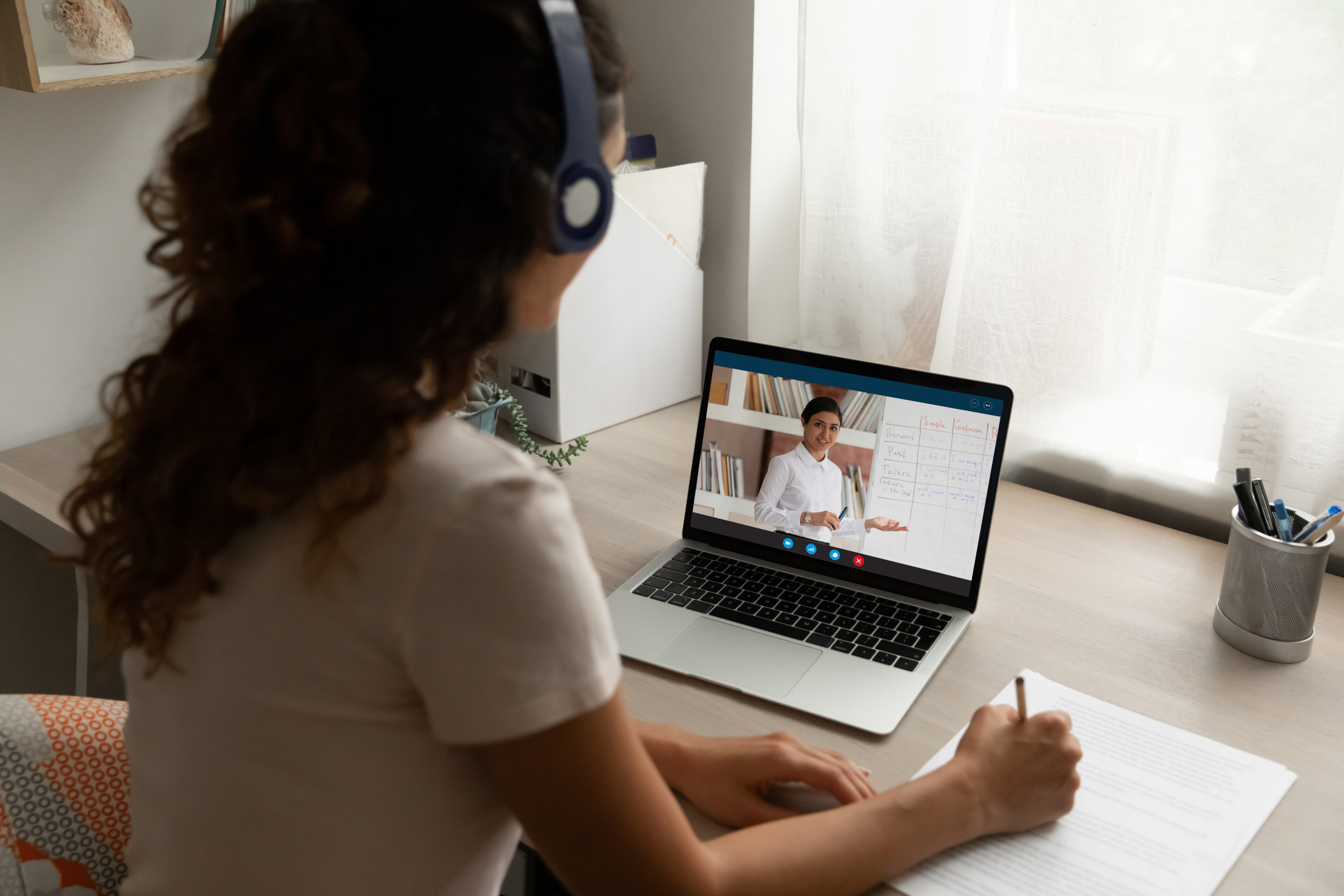 Two people meeting over zoom
