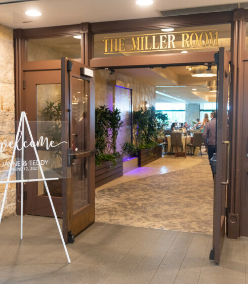 welcome sign for a wedding at miller room