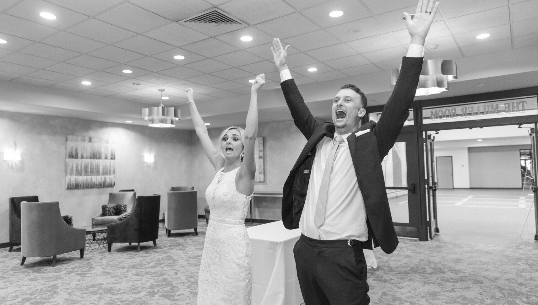 wedding couple enjoying their wedding reception