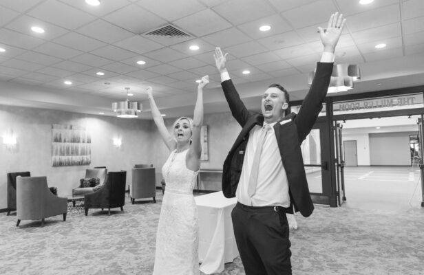 wedding couple enjoying their wedding reception