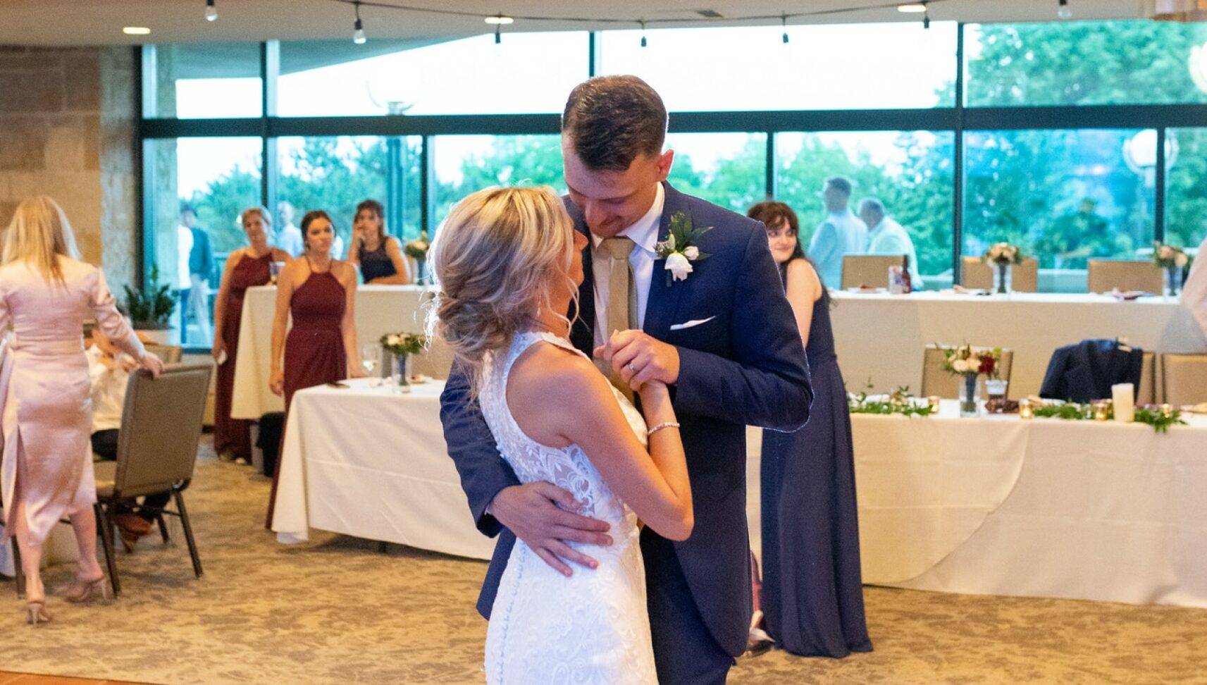 first dance with wedding couple at miller room