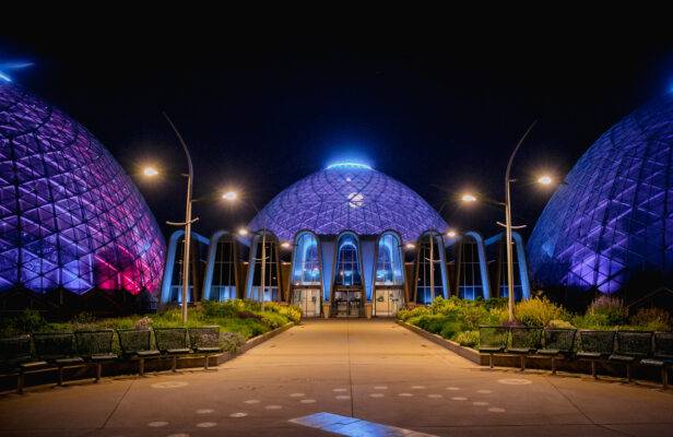 the domes in milwaukee at night