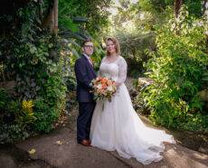 bride and groom on wedding day