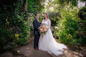 bride and groom on wedding day