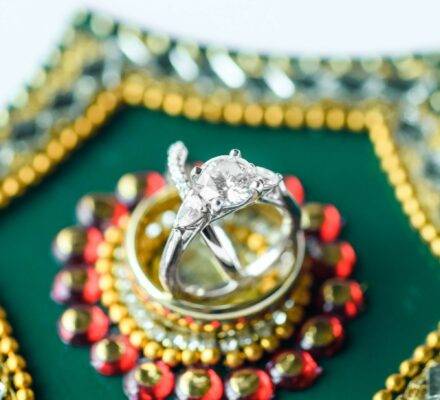 wedding ring on Indian wedding decor