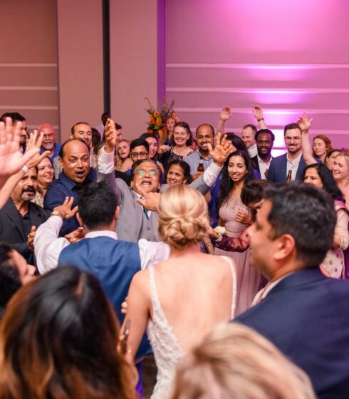 wedding reception dancing at Boerner Botanical Gardens