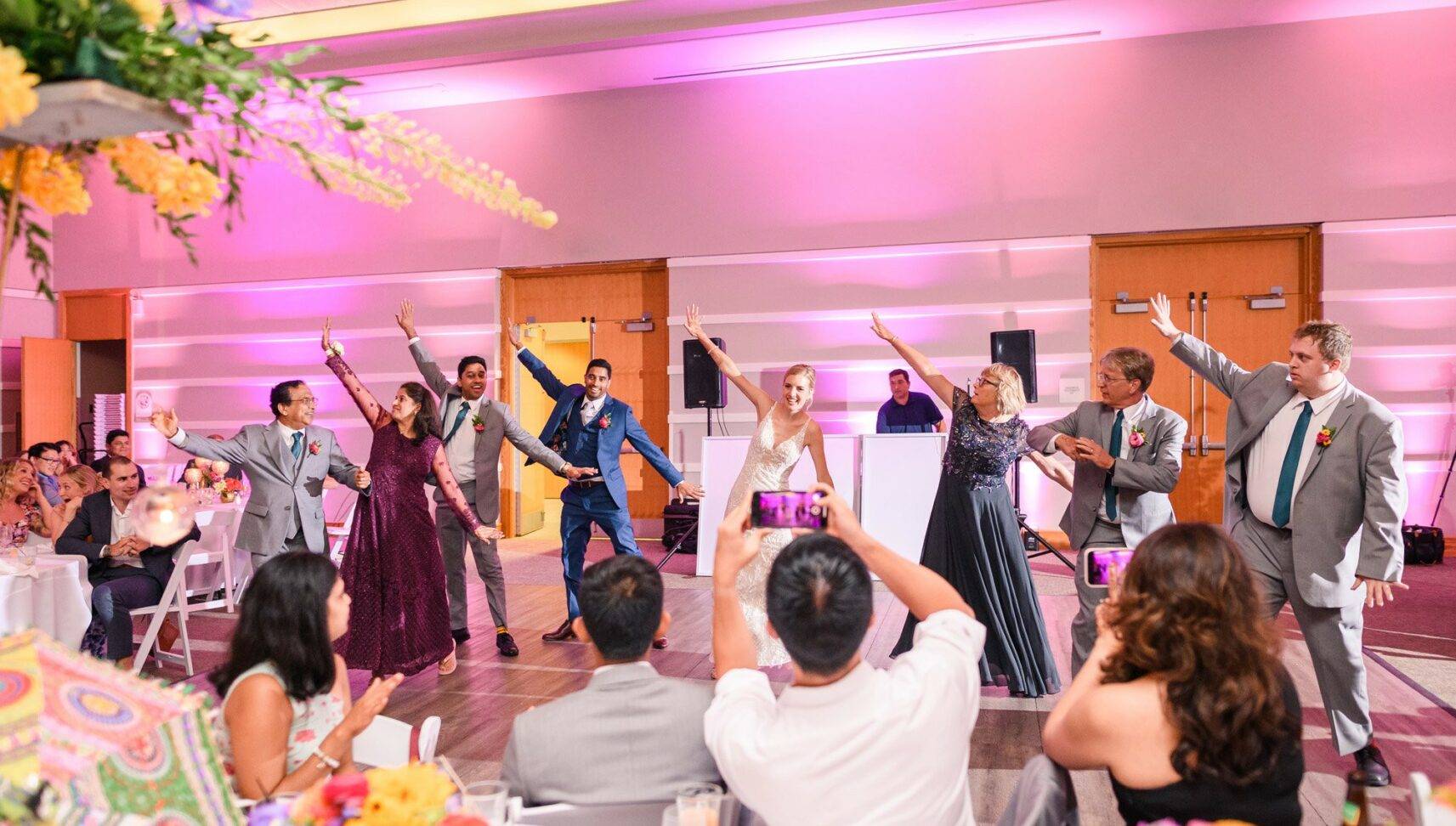 choreographed dance at a wedding reception