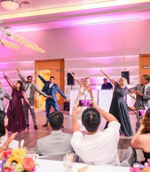 choreographed dance at a wedding reception