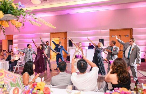 choreographed dance at a wedding reception