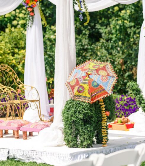 wedding altar at Boerner Botanical Gardens