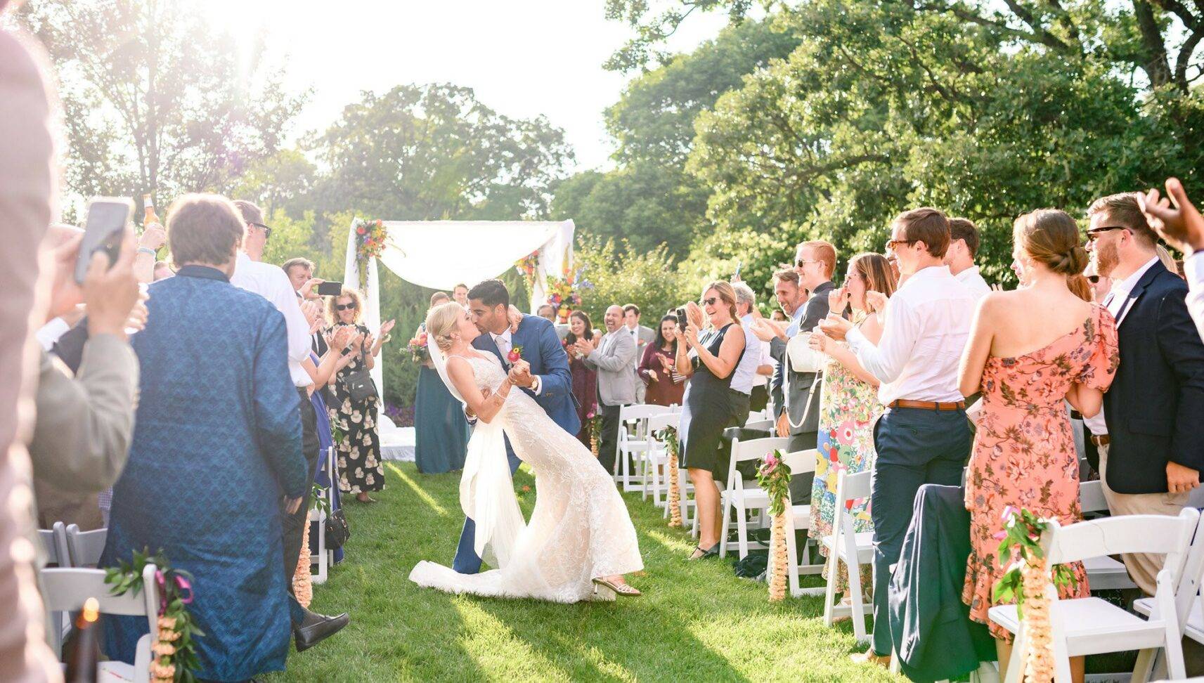 first kiss after wedding ceremony
