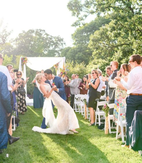 first kiss after wedding ceremony