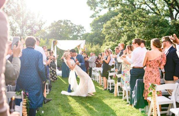 first kiss after wedding ceremony