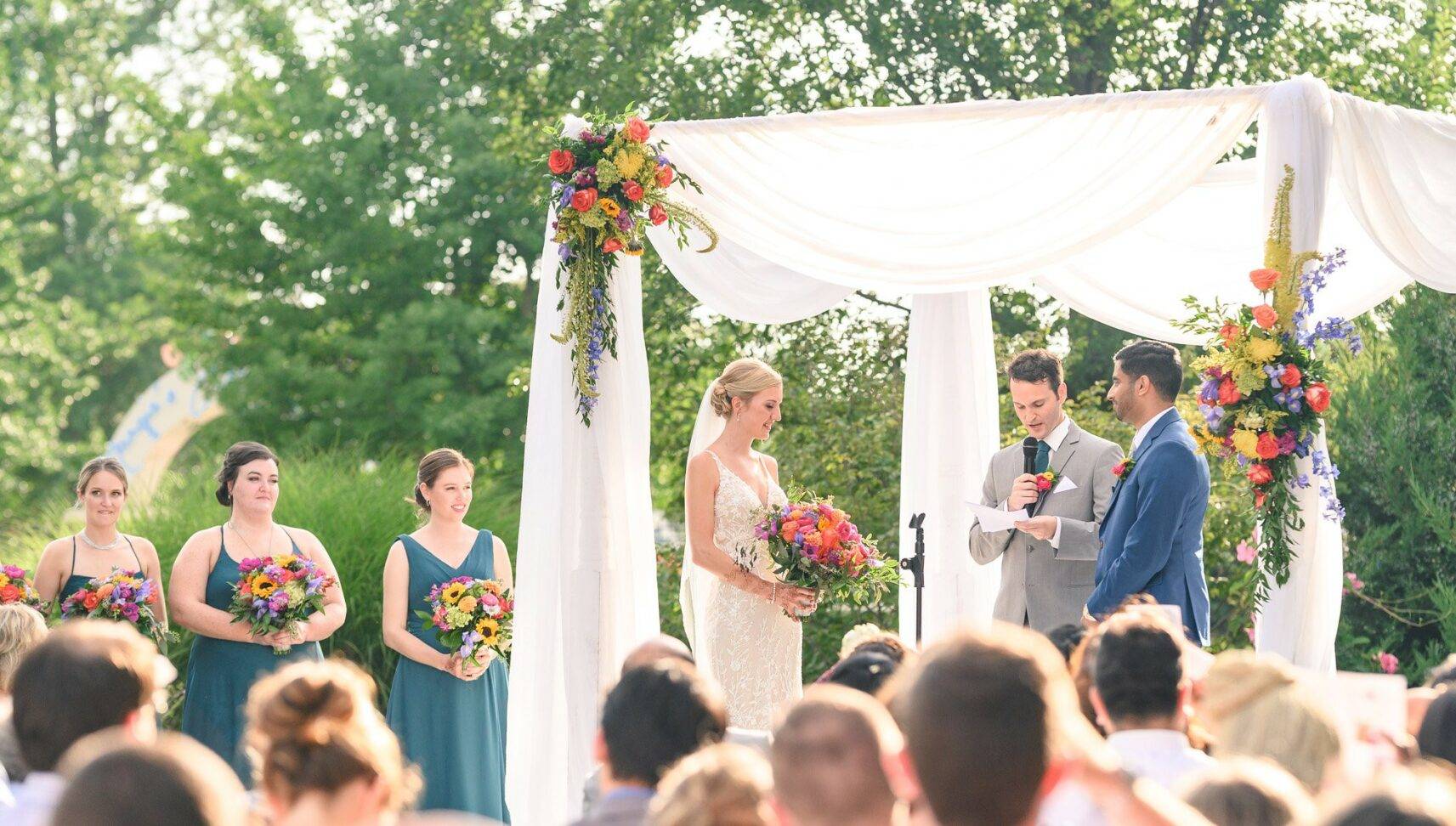wedding couple getting married on wedding day
