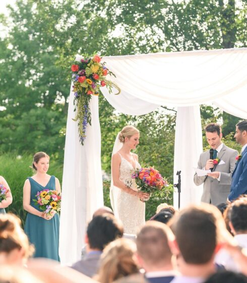 wedding couple getting married on wedding day