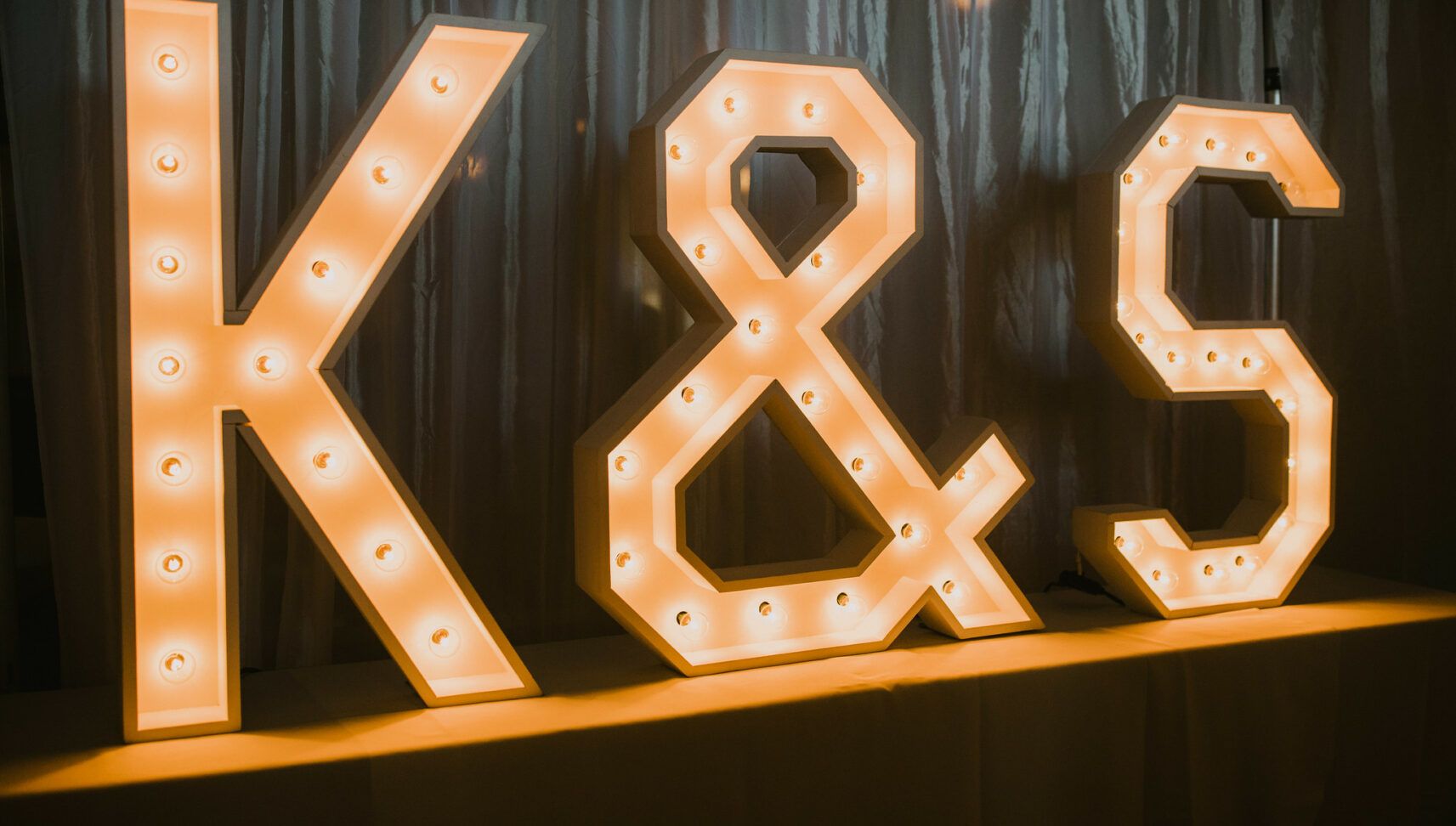 large neon light initials