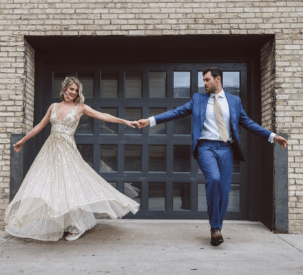 couple dancing on wedding day