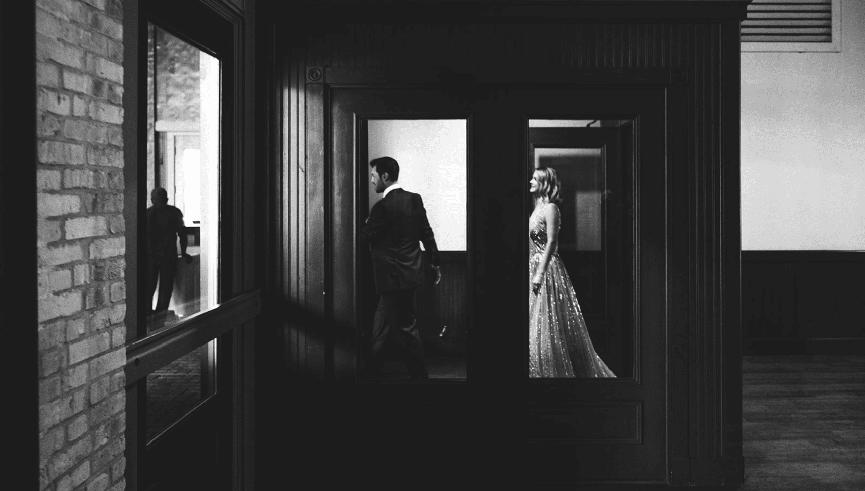 couple entering building