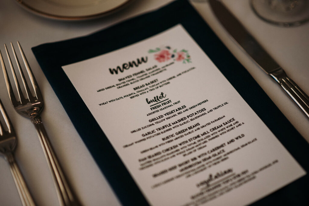 zilli wedding menu