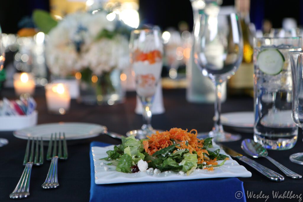 plate of fancy salad on table