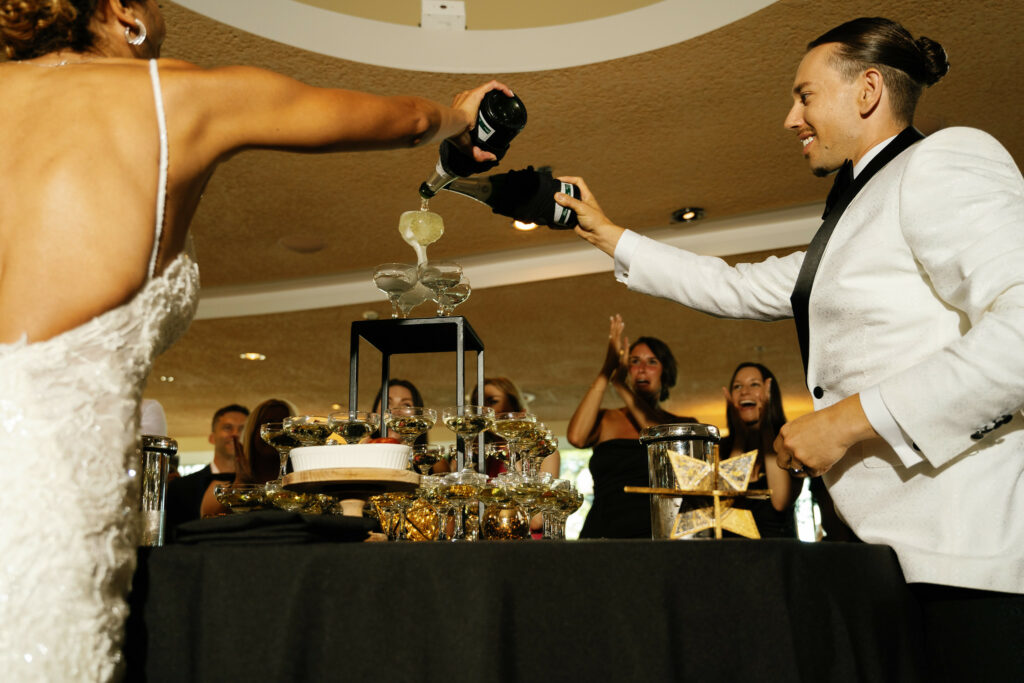 fancy champagne tower