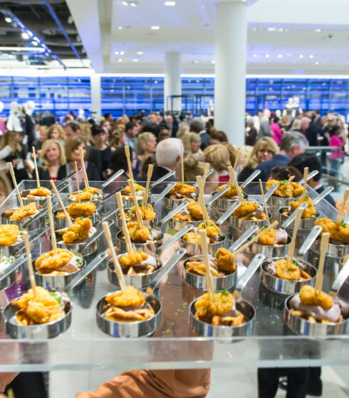 trays displaying food