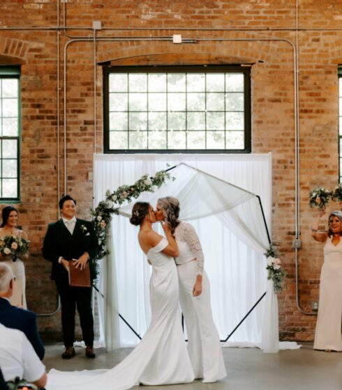 first kiss as wedded couple