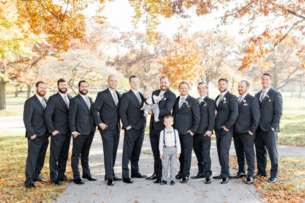 groomsman standing on path.