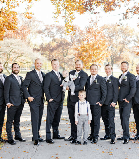 groomsman standing on path.