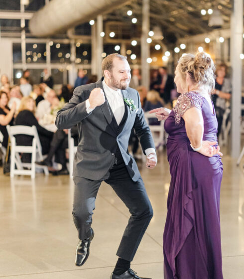 Groom dancing with his mom.