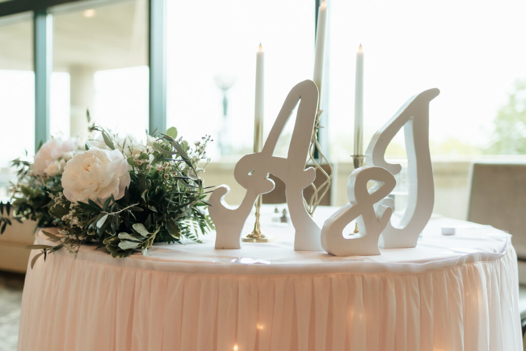 wedding initial centerpiece