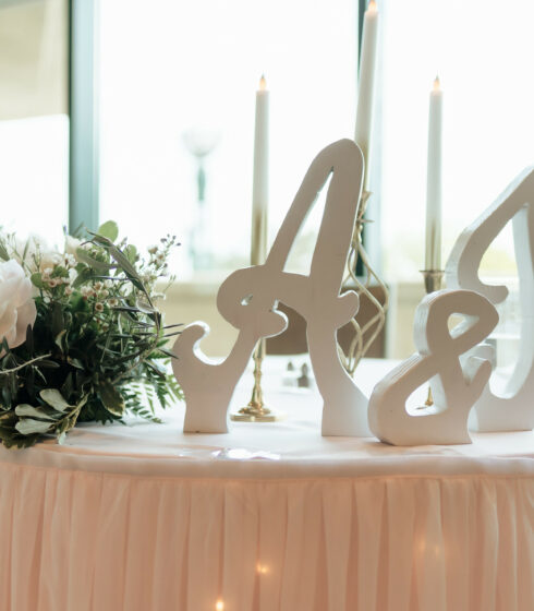 wedding initial centerpiece