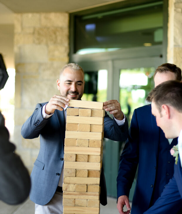 miller room events group playing jenga outside