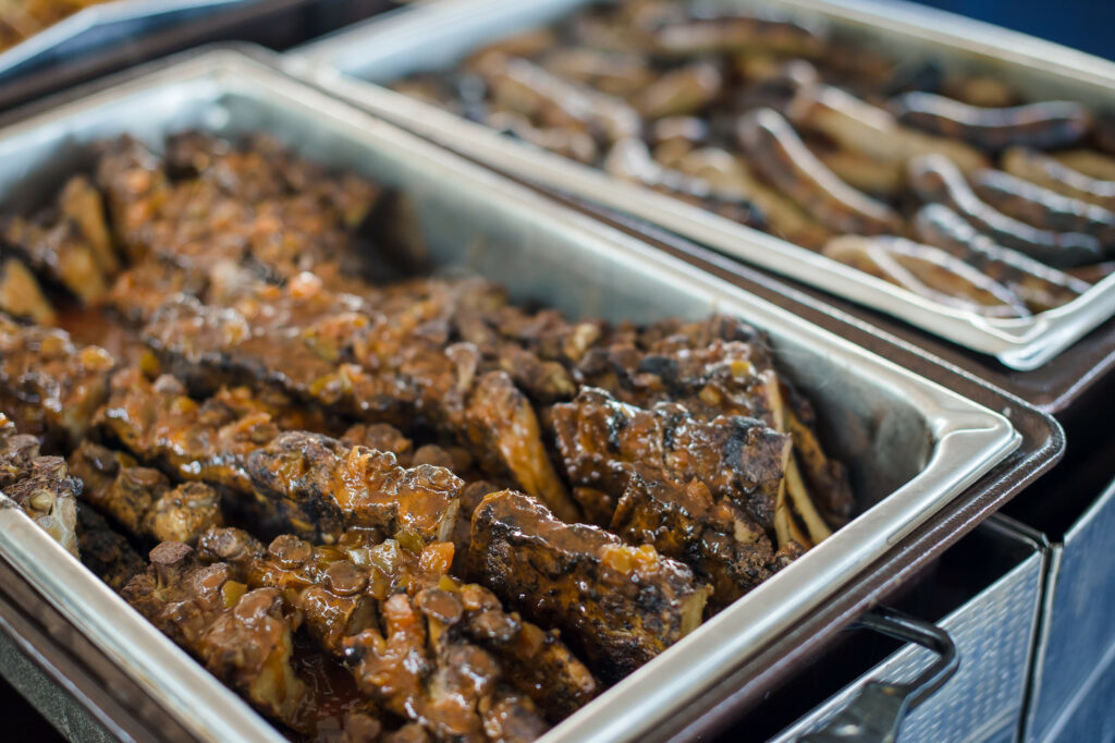 beef kabob food display