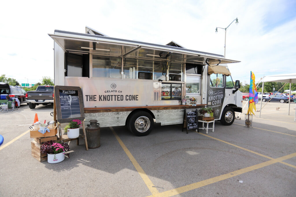 the knotted cone food truck at tailgate event