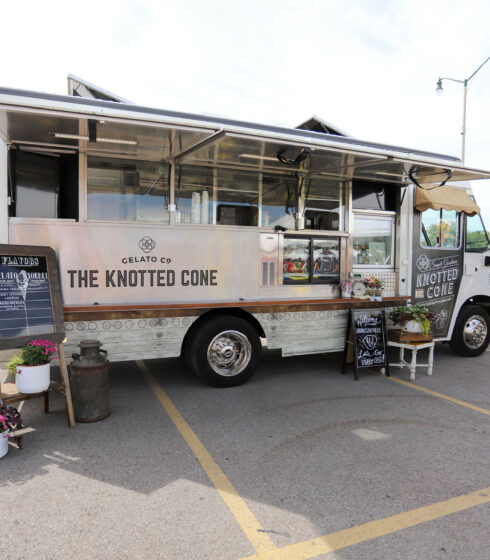 the knotted cone food truck at tailgate event