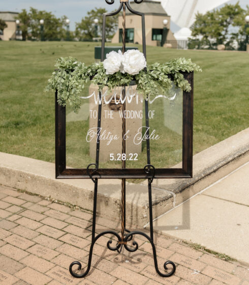 outdoor wedding sign